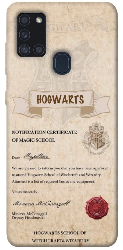 Чехол на Samsung Galaxy A21s The Hogwarts acceptance letter фото 1 из 1