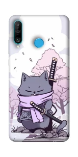 Чохол на Huawei P30 lite Samurai cat фото 1 Чохол на Huawei P30 lite Samurai cat фото 1 з 1