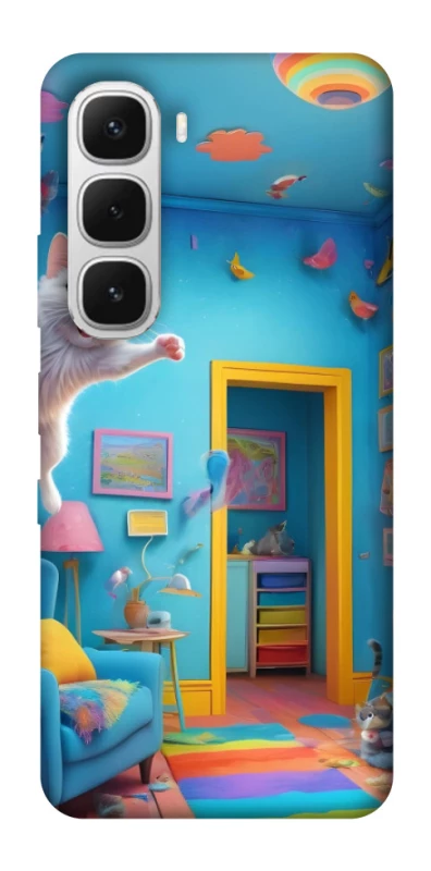 Чехол на Infinix Hot 60i crazy cat фото 1 из 1