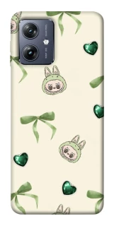 Чохол на Motorola Moto G54 Labubu Green Heart фото 1 Чохол на Motorola Moto G54 Labubu Green Heart фото 1 з 1