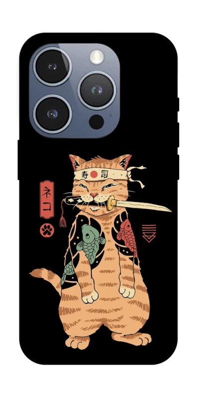Чехол на Apple iPhone 16 Pro Кот-самурай фото 1 из 1