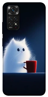 Чехол на Xiaomi Redmi Note 11 (Global) / Note 11S Чехол кот с кофе фото 1 из 1