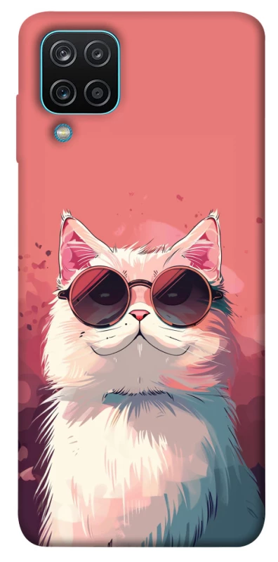 Чехол на Samsung Galaxy M12 Сat with glasses фото 1 из 1