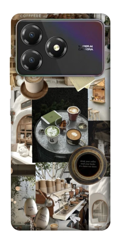 Чохол на ZTE Blade A36 Coffee collage ver.4 фото 1 з 1