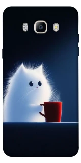 Чехол на Samsung J710F Galaxy J7 (2016) Чехол кот с кофе фото 1 из 1