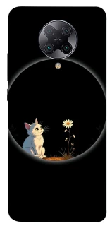 Чехол на Xiaomi Redmi K30 Pro / Poco F2 Pro Cat and flower фото 1 из 1