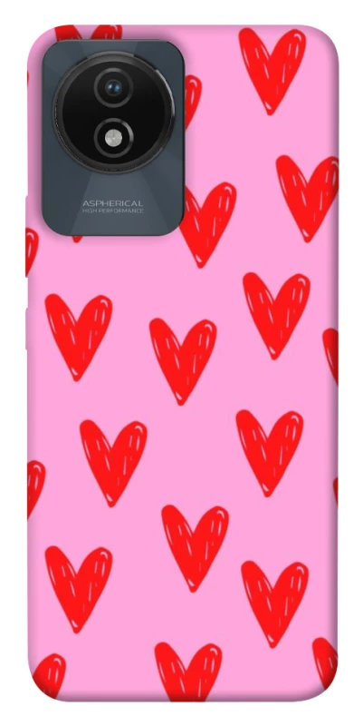 Чехол на Vivo Y02 Red hearts 2 фото 1 из 1