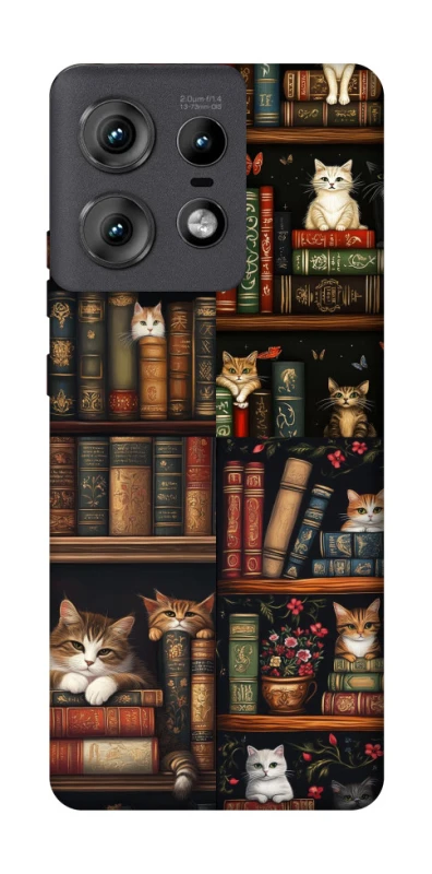 Чехол на Motorola Edge 50 Pro Cats & Books фото 1 из 1