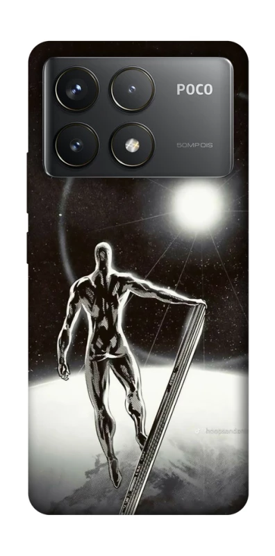 Чохол на Xiaomi Poco F6 Pro Срібний серфер фото 1 з 1