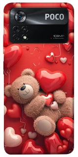 Чехол на Xiaomi Poco X4 Pro 5G bear in hearts фото 1 из 1
