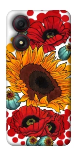 Чехол на ZTE Blade A34 4G Подсолнечники и маки фото 1 из 1