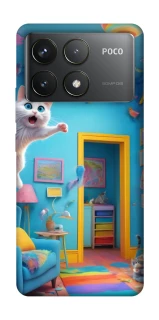 Чохол на Xiaomi Poco F6 Pro crazy cat фото 1 з 1