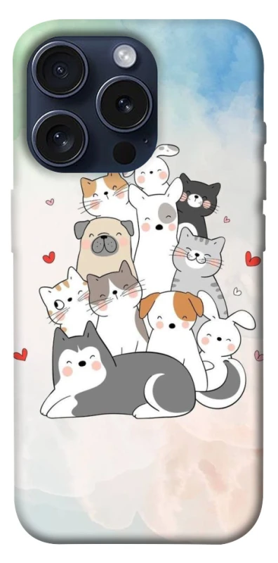 Чохол на Apple iPhone 15 Pro (6.1") Funny Pets ver.2 фото 1 з 1