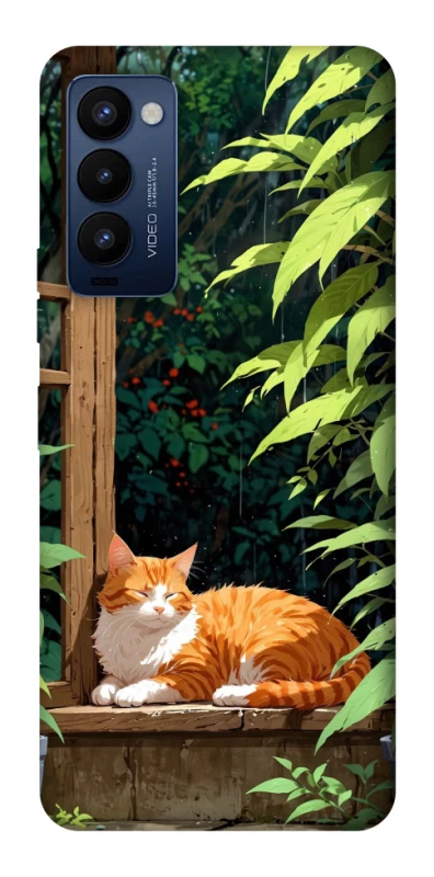 Чехол на TECNO Camon 18 Pro red cat фото 1 из 1