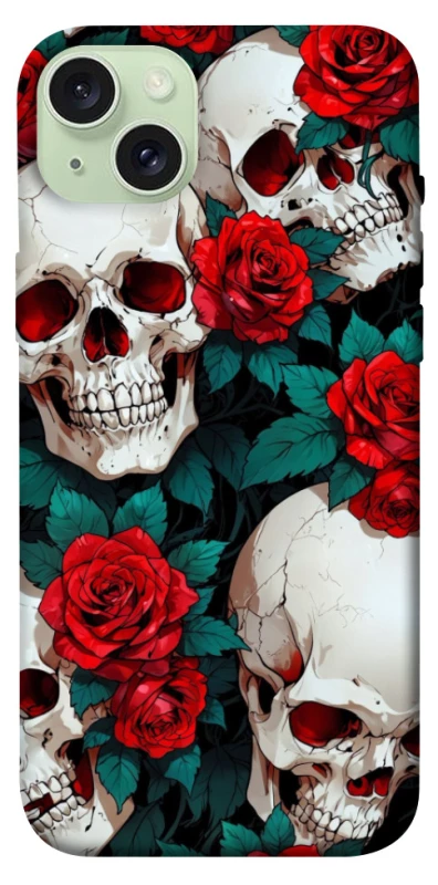 Чохол на Apple iPhone 15 Plus (6.7") skull and rose фото 1 з 1
