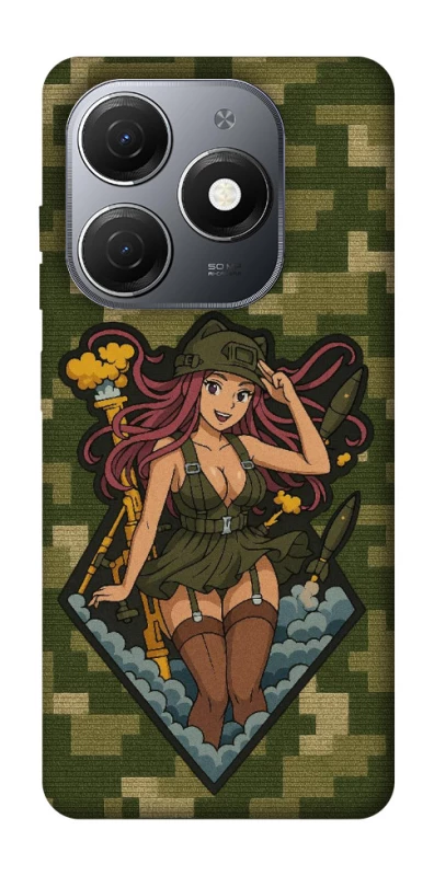 Чохол на TECNO Spark 20 Military Waifu фото 1 з 1