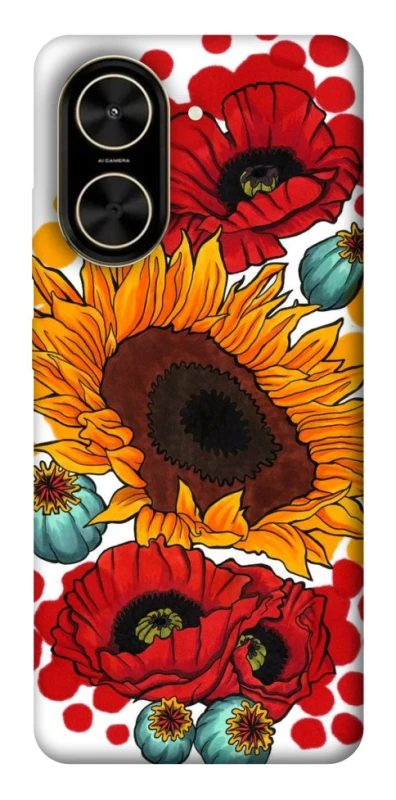 Чохол на Xiaomi Poco C71 Соняшники та маки фото 1 з 1