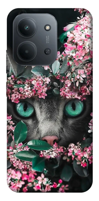 Чехол на Xiaomi Redmi 15C (EU) Кот в цветах фото 1 из 1