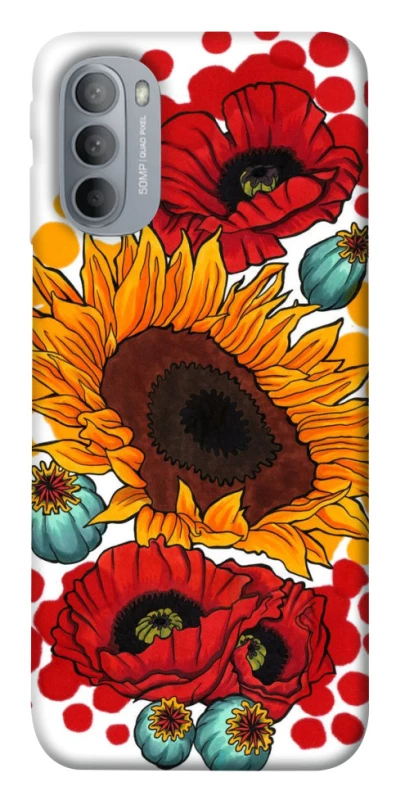 Чохол на Motorola Moto G31 Соняшники та маки фото 1 з 1
