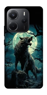 Чохол на Xiaomi Redmi Note 14 4G (Int. version) Вовк під місяцем фото 1 з 1