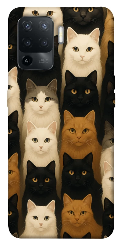 Чохол на Oppo Reno 5 Lite Colorful Cat Collage фото 1 з 1