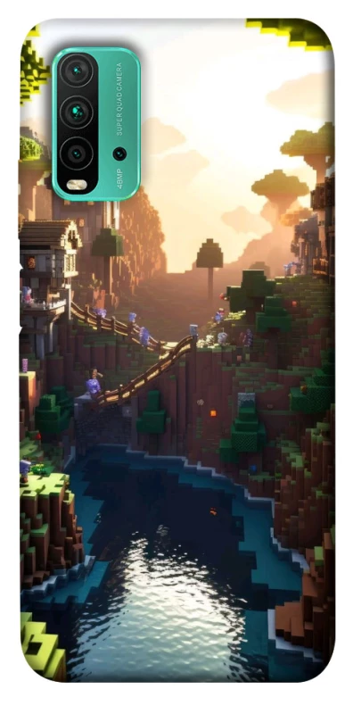 Чехол на Xiaomi Redmi Note 9 4G / Redmi 9 Power Minecraft sunset фото 1 из 1