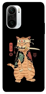 Чехол на Xiaomi Redmi K40 / K40 Pro / K40 Pro+ / Poco F3 Кот-самурай фото 1 из 1
