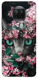 Чехол на Xiaomi Mi 10T Lite / Redmi Note 9 Pro 5G Кот в цветах фото 1 из 1