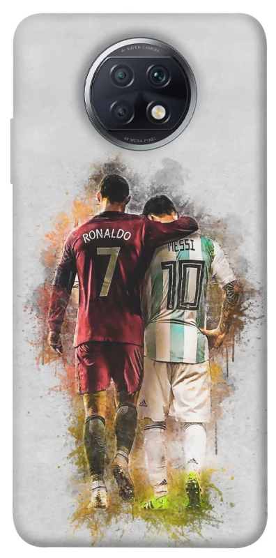Чехол на Xiaomi Redmi Note 9 5G / Note 9T Ronaldo и Messi фото 1 из 1
