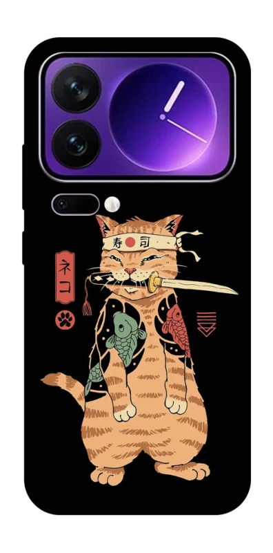 Чехол на Xiaomi 17 Pro Max Кот-самурай фото 1 из 1