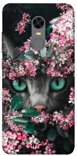 Чехол на Xiaomi Redmi 5 Plus / Redmi Note 5 (Single Camera) Кот в цветах фото 1 из 1