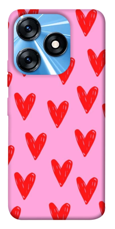 Чехол на TECNO Spark 10 Red hearts 2 фото 1 из 1