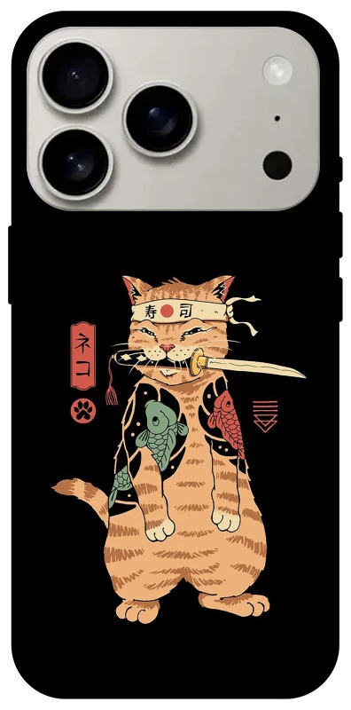 Чехол на Apple iPhone 17 Pro (6.3") Кот-самурай фото 1 из 1