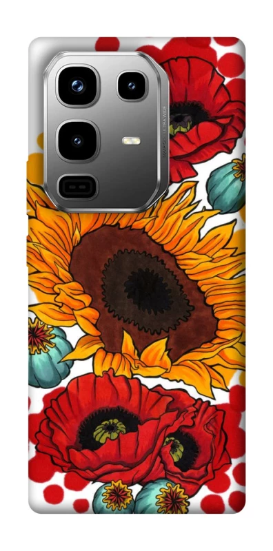 Чохол на Infinix Note 50 Pro Соняшники та маки фото 1 з 1