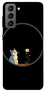 Чехол на Samsung Galaxy S21 FE Cat and flower фото 1 из 1