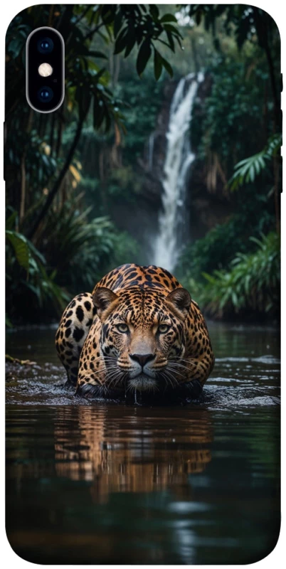 Чохол на Apple iPhone X (5.8") Leopard in water фото 1 з 1