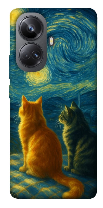 Чохол на Realme 10 Pro+ Cats under the stars фото 1 з 1