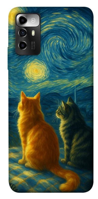 Чохол на ZTE Blade A72 Cats under the stars фото 1 з 1