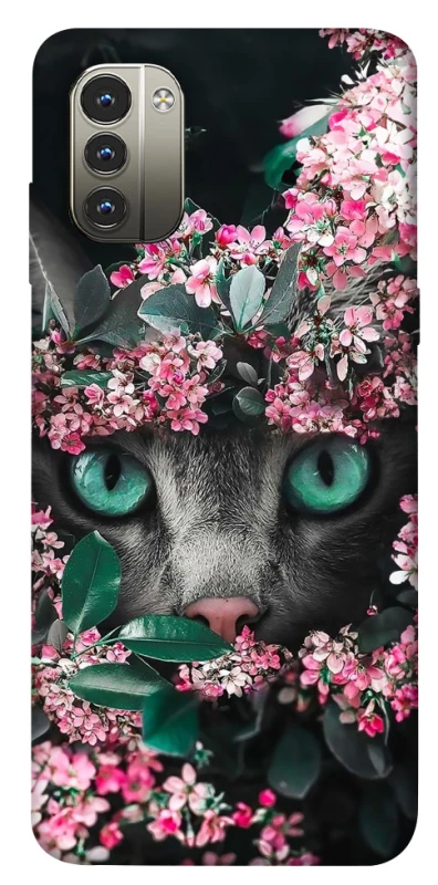 Чохол на Nokia G11 Кіт в квітах фото 1 з 1