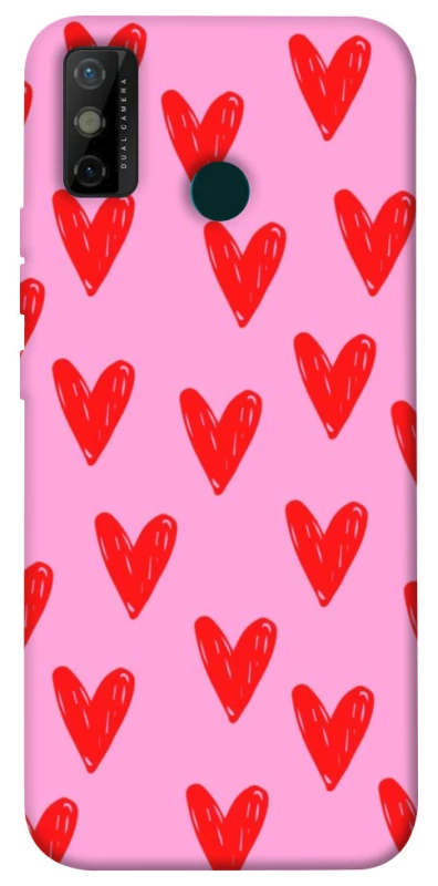 Чехол на TECNO Spark 6 Go Red hearts 2 фото 1 из 1