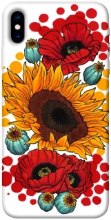 Чохол на Apple iPhone X (5.8") Соняшники та маки фото 1 з 1