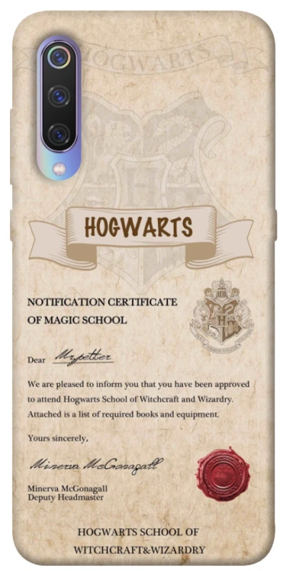 Чехол на Xiaomi Mi 9 The Hogwarts acceptance letter фото 1 из 1