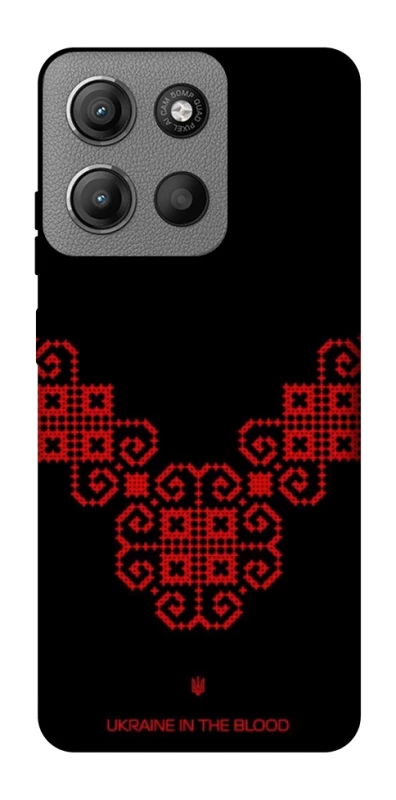 Чехол на Motorola Moto G15 4G Черно-красная вышиванка фото 1 из 1