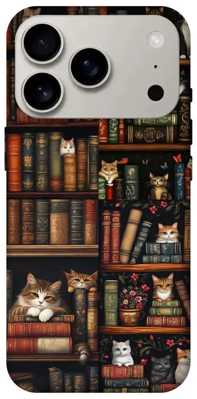 Чехол на Apple iPhone 18 Pro Cats & Books фото 2 из 2