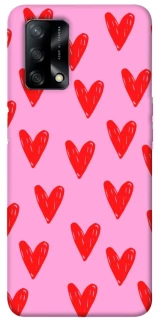 Чехол на Oppo A74 4G Red hearts 2 фото 1 из 1
