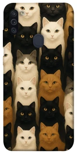 Чехол на Samsung Galaxy M11 Colorful Cat Collage фото 1 Чехол на Samsung Galaxy M11 Colorful Cat Collage фото 1 из 1