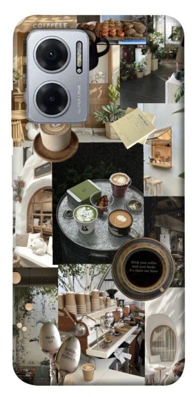 Чехол на Xiaomi Redmi Note 11E Coffee collage ver.4 фото 1 из 1