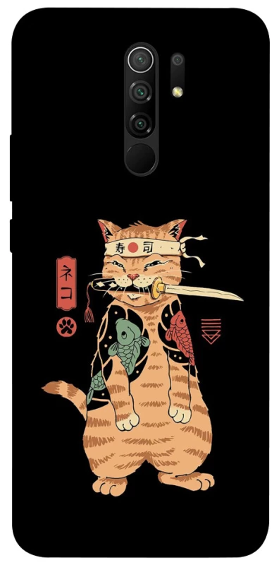 Чехол на Xiaomi Redmi 9 Кот-самурай фото 1 из 1