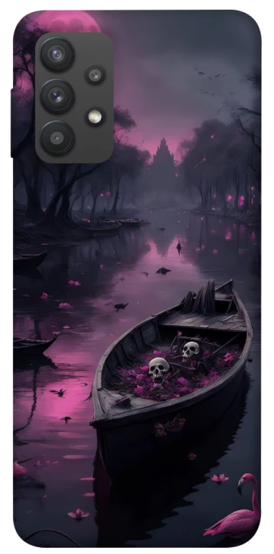 Чехол на Samsung Galaxy A32 (A325F) 4G Boat and flamingo фото 1 из 1