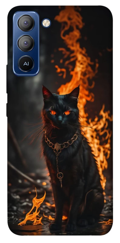 Чехол на TECNO Pop 5 LTE Огненный кот фото 1 из 1